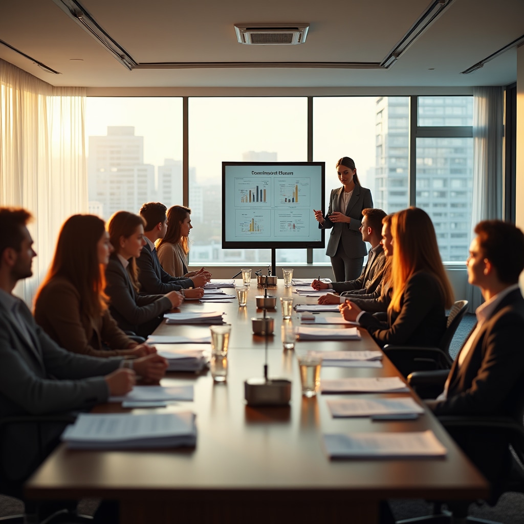 Atelier față în față în sala de conferință