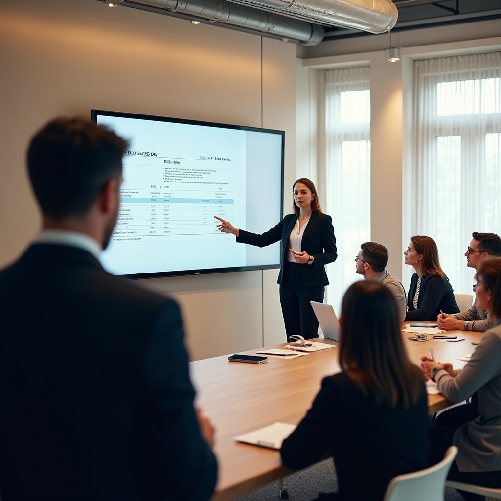 Echipă participând la un atelier de educație financiară